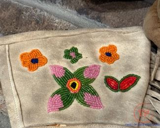 Early 1900's Hand Made Beaded Native American Gauntlets