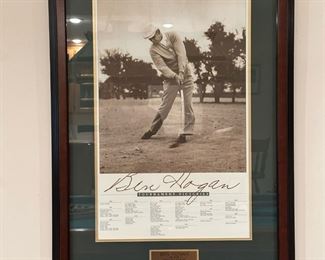 Ben Hogan Golf Print with Plaque