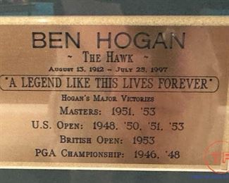 Ben Hogan Golf Print with Plaque