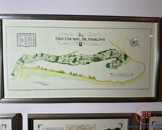 Framed Golf Course Lithographs