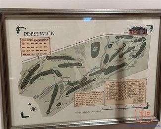 Framed Golf Course Lithographs