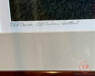 "Old Course, St. Andrews Scotland" Signed Framed Photo