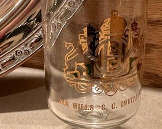 OAK HILLS Country Club Glasses and Tray