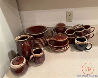 1970's McCoy Brown Dripware Dinnerware