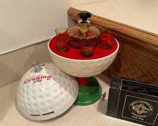 Vintage Golf Ball Decanter Set