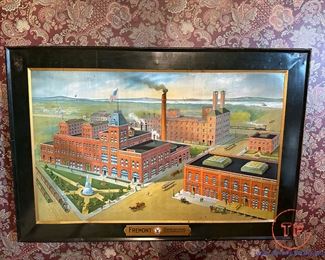 Early 1900's FREMONT BREWING COMPANY Advertising Lithograph on Tin