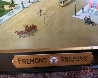 Early 1900's FREMONT BREWING COMPANY Advertising Lithograph on Tin