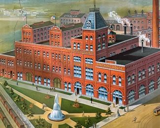 Early 1900's FREMONT BREWING COMPANY Advertising Lithograph on Tin