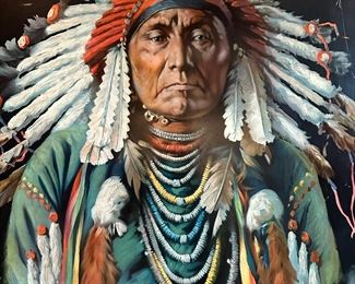 Antique PRINCE ALBERT Featuring Chief Joseph, Nez Perce Advertising Lithograph on Tin