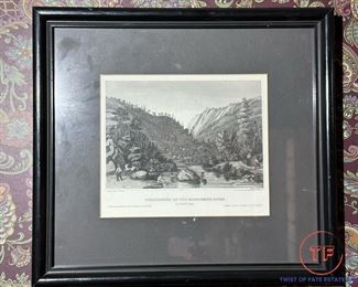 1800's "Golddiggins on the Mokelumne River" Etching