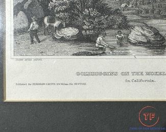 1800's "Golddiggins on the Mokelumne River" Etching