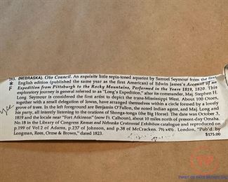 1823 Sepia-Toned Aquatint by Samuel Seymour - Long's Expedition - Oto Council Meeting - NEBRASKA