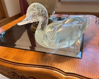 Signed Murano Style Glass Mallard Duck