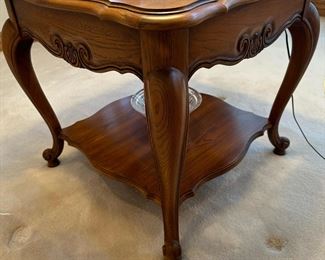 Thomasville Glass Topped Side Table