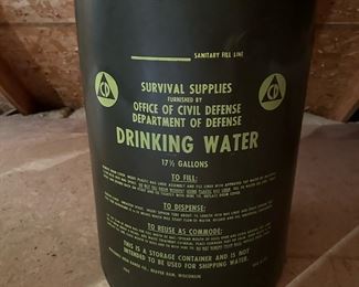 1960's Cold War Civil Defense Issued Drinking Water Metal Container