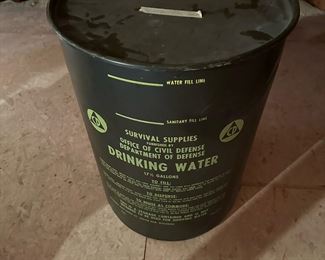 1960's Cold War Civil Defense Issued Drinking Water Metal Container
