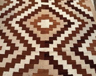 Handmade Vintage Double Diamond Southwest Navajo Rug 