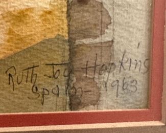 RUTH JOY HOPKINS Original Watercolor (1963)