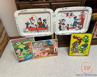 Vintage 1960’s Huckleberry Hound, Yogi Bear and Quick Draw McDraw Child’s TV Trays