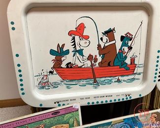 Vintage 1960’s Huckleberry Hound, Yogi Bear and Quick Draw McDraw Child’s TV Trays