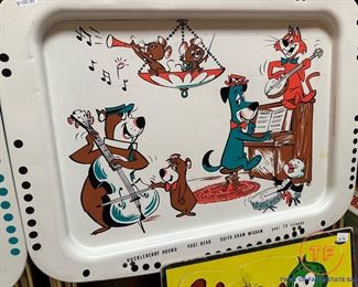 Vintage 1960’s Huckleberry Hound, Yogi Bear and Quick Draw McDraw Child’s TV Trays