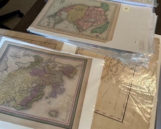 Collection of 1800’s Hand Colored Maps
