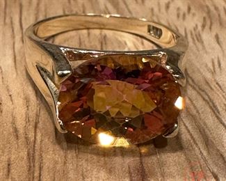 14K Gold Ring with Twilight Fire Topaz