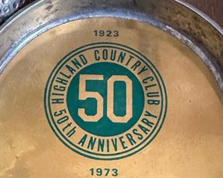 HIGHLAND COUNTRY CLUB 50th Anniversary Ashtray