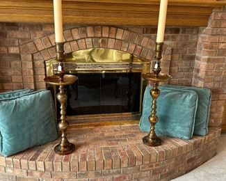 Large Vintage Brass Candlestick Stands