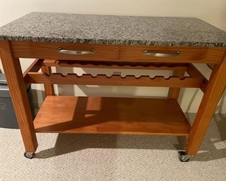 Marble top bar table/cart