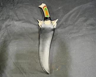Double Edged Curved dagger with Leather Sheath
