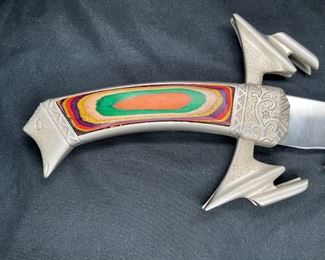Double Edged Curved dagger with Leather Sheath