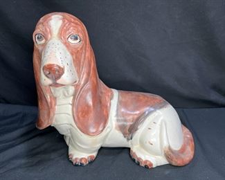 VTG Large Basset Hound Porcelain Figurine