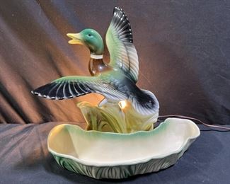 Vintage Lane & Co Mallard Duck TV Lamp Planter