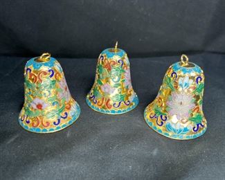 VTG #3963 Lillian Vernon Cloisonne Bell Ornaments