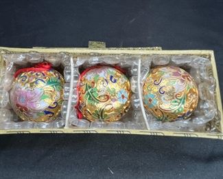 #5406 Lillian Vernon Cloisonne Ball Ornaments