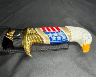 American Eagle theme Bowie Knife with Sheath