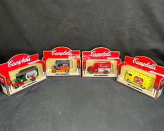 4 Campbell's 100th Anniv NIB Die Cast Vans