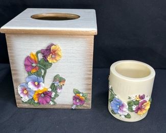 Artisan Flair Tissue Box & Cylinder Candle Holder