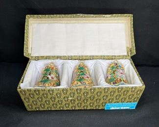 VTG #3963 Lillian Vernon Cloisonne Bell Ornaments