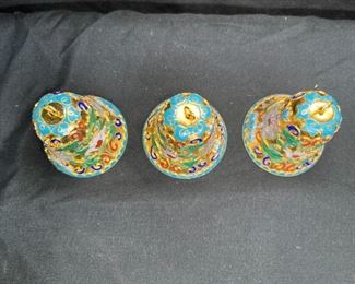 VTG #3963 Lillian Vernon Cloisonne Bell Ornaments