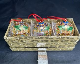 #5406 Lillian Vernon Cloisonne Ball Ornaments