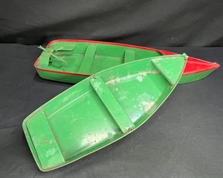 2 VTG MARX Pressed Steel Row Boats