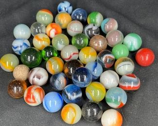45 Glass & Clay Marbles