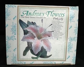 Andrea by Sadek Pink Lilly Porcelain Flower