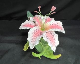 Andrea by Sadek Pink Lilly Porcelain Flower