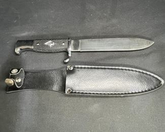 WWII Clone of a Nazi Bowie Knife w/ leather sheath