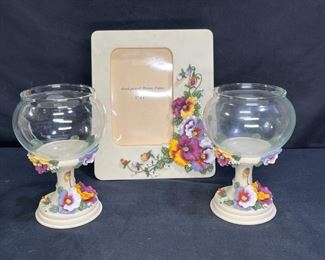 Artisan Flair Frame & 2 Bowl Candle Holders