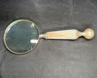 VTG Silver Pleated Magnifying Glass w/ Ball End