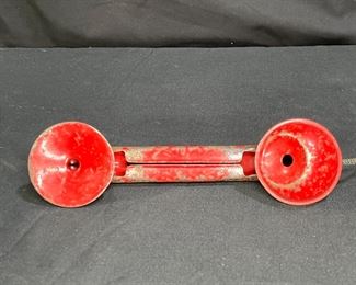 VTG 1940's Red Metal Toy Telephone
